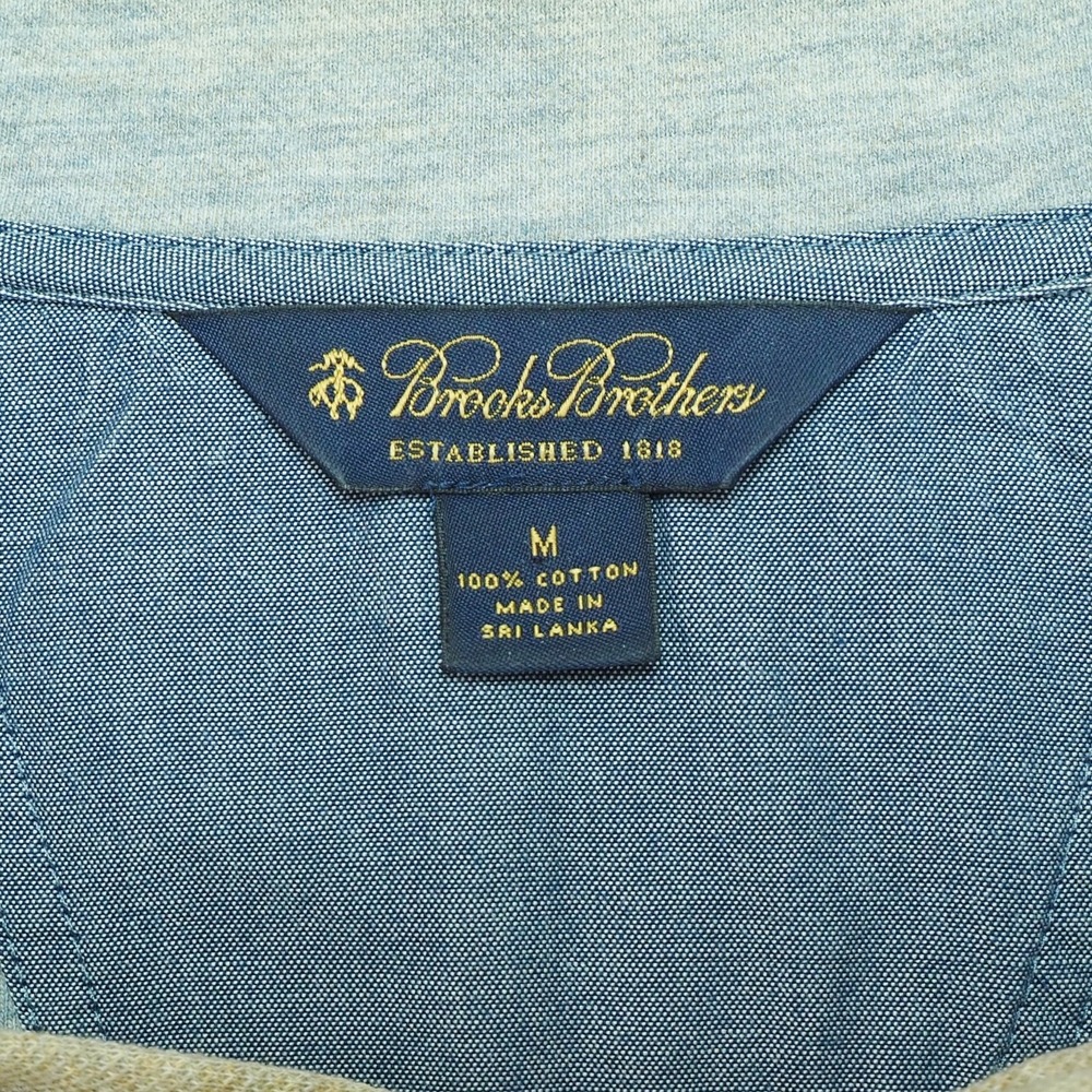 Brooks Brothers Henley Mock Pullover Sweater Mens Medium Brown Cotton Blend - Picture 3 of 3